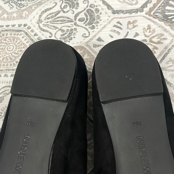 Black Suede Zappoli Loafer Ballet Flats by NINE WEST Size 8.5M - Picture 10 of 11